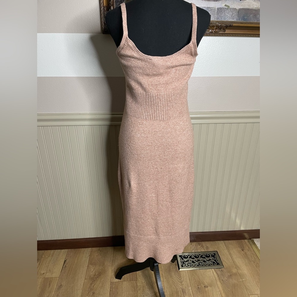 Express Sleeveless Knit Midi Dress in Taupe - Picture 3 of 15